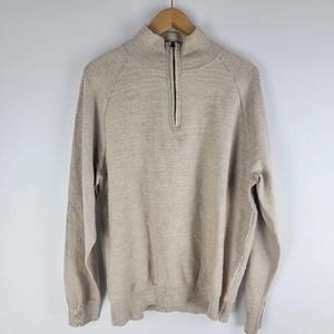 J. Crew Men's Half-Zip Sweater in Beige